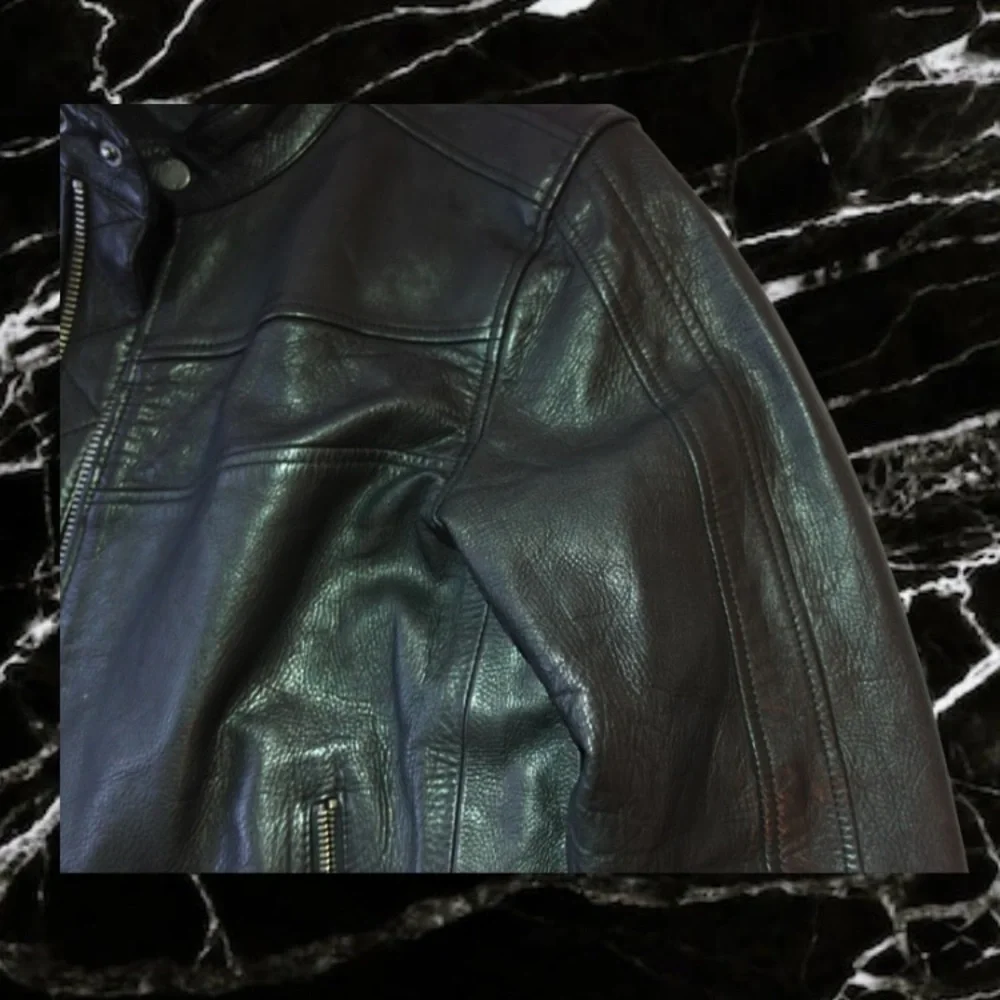 Black Rivet Leather Jacket - Picture 6 of 7